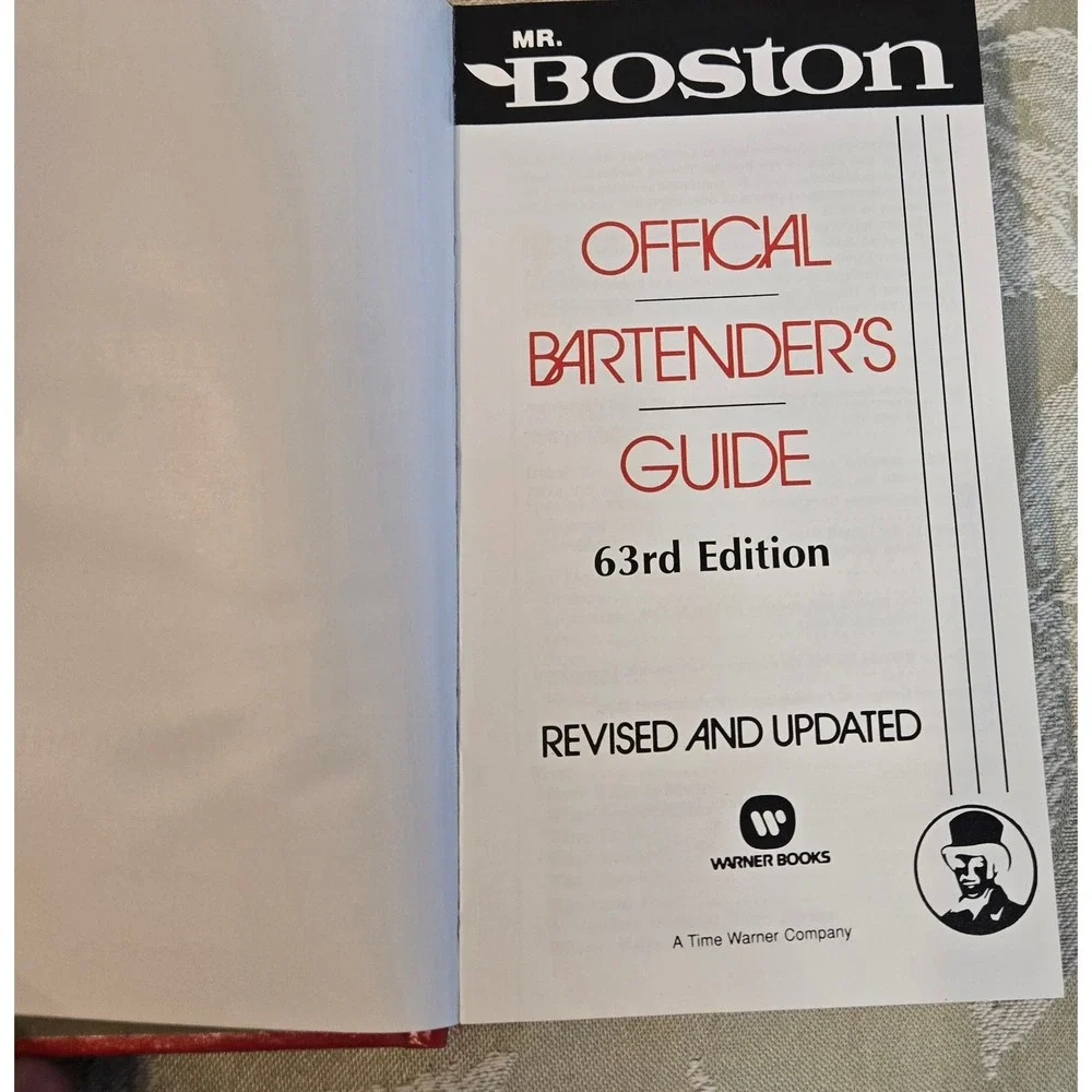 Mr Boston Official Bartenders Guide 63rd Edition 1988 Red Hardcover Warner Books